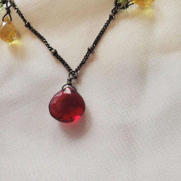 Anna Balkan vintage black silver stone necklace - Picture 6 of 11